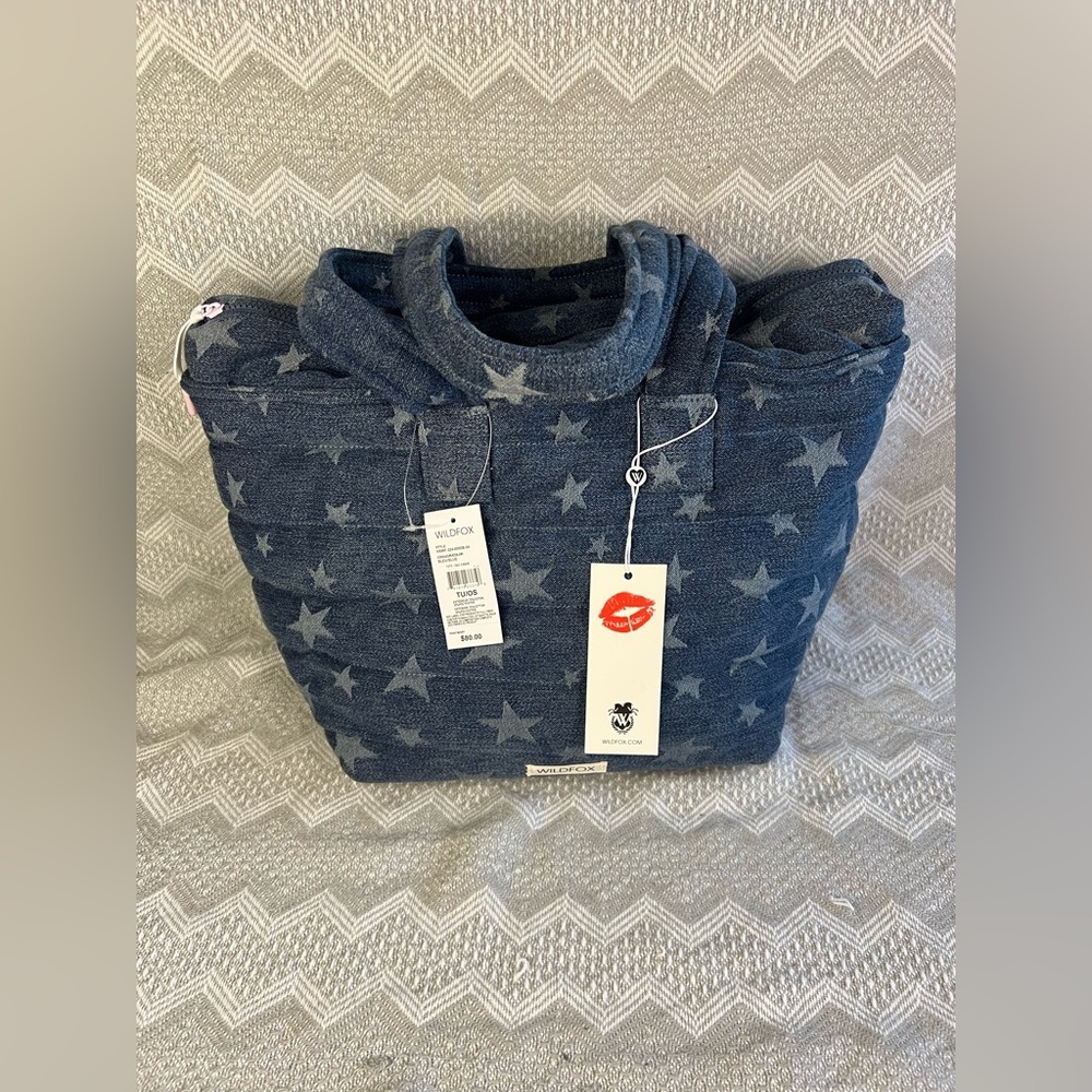 Wildfox Blue Star-Patterned Women's Tote NWT